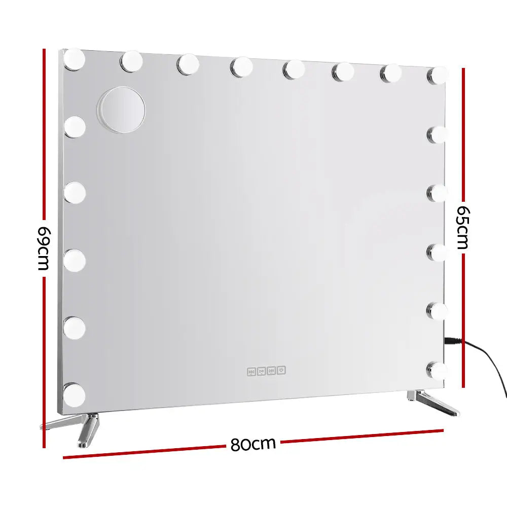 Embellir Bluetooth Makeup Mirror 80x65cm Hollywood Vanity with LED Light Wall - Home & Garden > Decor > Mirrors