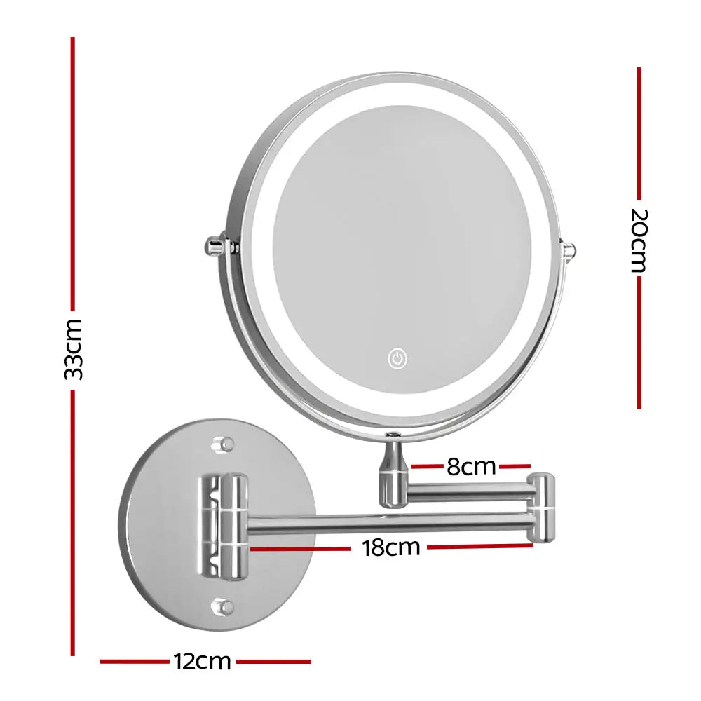 Embellir Extendable Makeup Mirror 10X Magnifying Double-Sided Bathroom Silver - Health & Beauty > Makeup > Makeup
