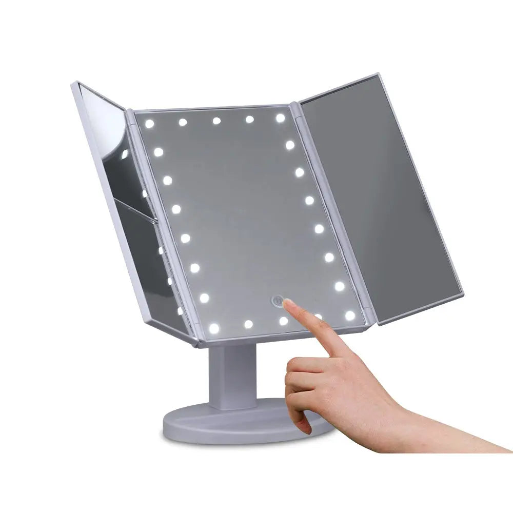 Embellir Makeup Mirror 1X2X3X Magnifying with 22 LED light Tri-fold Storage - Health & Beauty > Makeup Mirrors