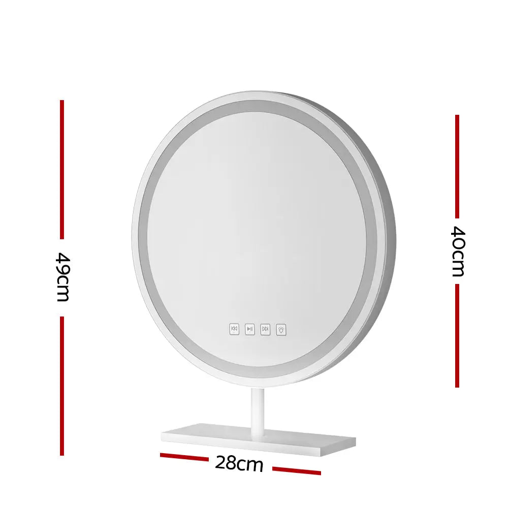 Embellir Makeup Mirror 40x40cm Hollywood Vanity with LED Light Tabletop Round - Home & Garden > Decor > Mirrors
