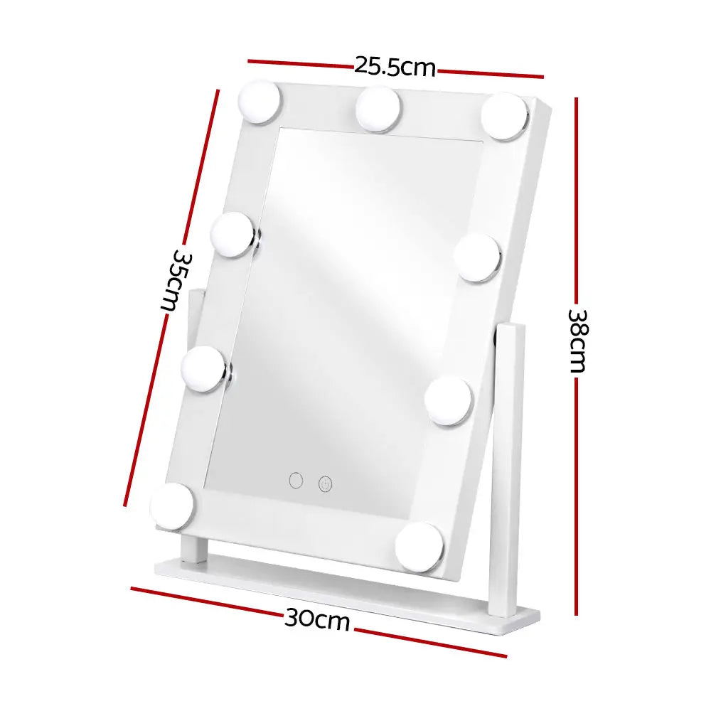 Embellir Makeup Mirror Hollywood with Light Round 360° Rotation Tabletop 9 - Health & Beauty > Makeup Mirrors