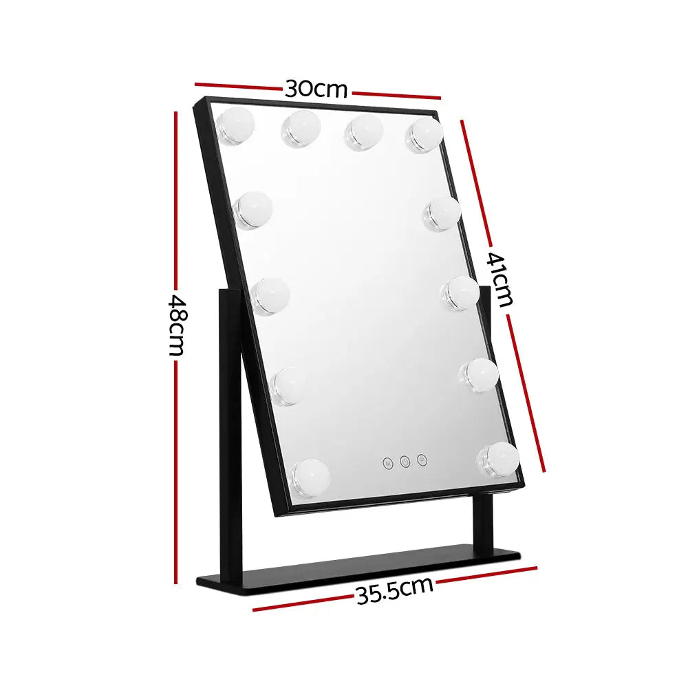 Embellir Makeup Mirror Hollywood with Light Round 360° Rotation Tabletop 12 - Health & Beauty > Makeup Mirrors
