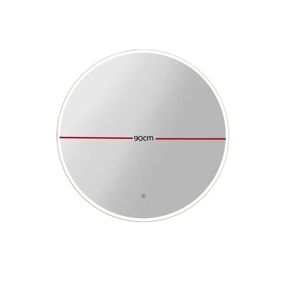 Embellir Wall Mirror 90cm with Led light Makeup Home Decor Bathroom Round Vanity - Home & Garden > Decor > Mirrors