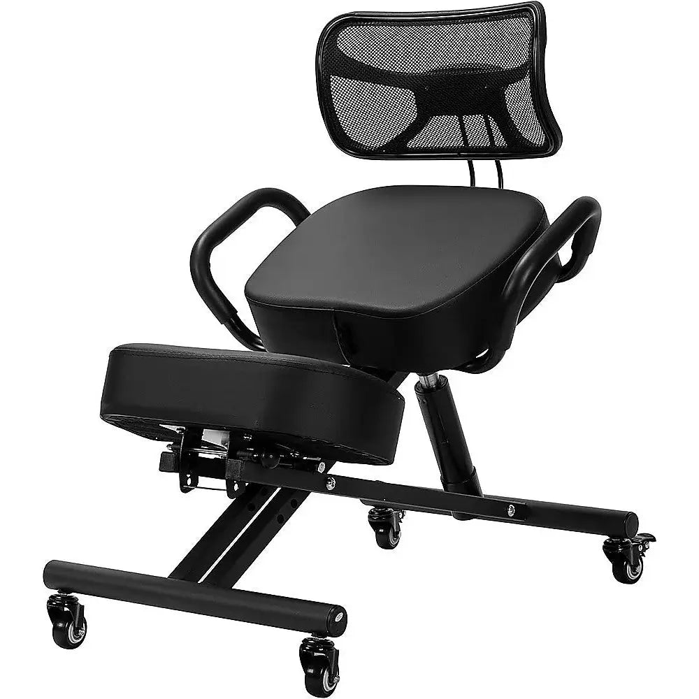 Ergonomic Kneeling Posture Chair with Backrest Adjustable Height and Casters - Furniture > Office