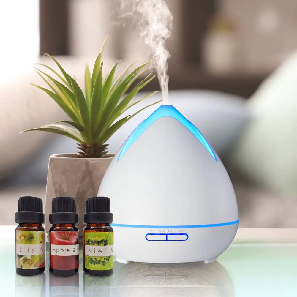 Essential Oils Ultrasonic Aromatherapy Diffuser Air Humidifier Purify 400ML - White - Appliances > Aroma Diffusers &