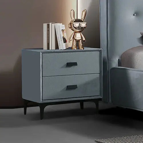 Estella Bedside Table MDF Construction Fabric Upholstery Iron Feet - Furniture > Bar Stools & Chairs > Arm Chairs &