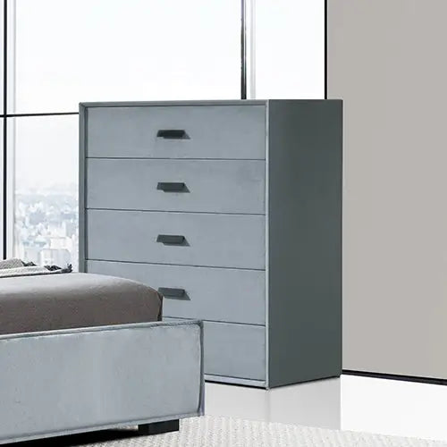 Estella Tallboy MDF Construction Fabric Upholstery Iron Feet - Furniture > Bedroom > Beds & Bed Frames