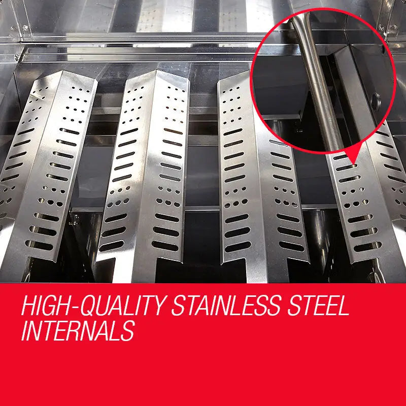 EuroGrille 5 Burner Outdoor BBQ Grill Barbeque Gas Stainless Steel Kitchen Commercial - Home & Garden > BBQ > BBQs &