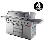 EuroGrille 8 Burner Outdoor BBQ Grill Barbeque Gas Stainless Steel Kitchen Commercial - Home & Garden > BBQ > BBQs &
