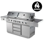 EuroGrille 9 Burner Outdoor BBQ Grill Barbeque Gas Stainless Steel Kitchen Commercial - Home & Garden > BBQ > BBQs &