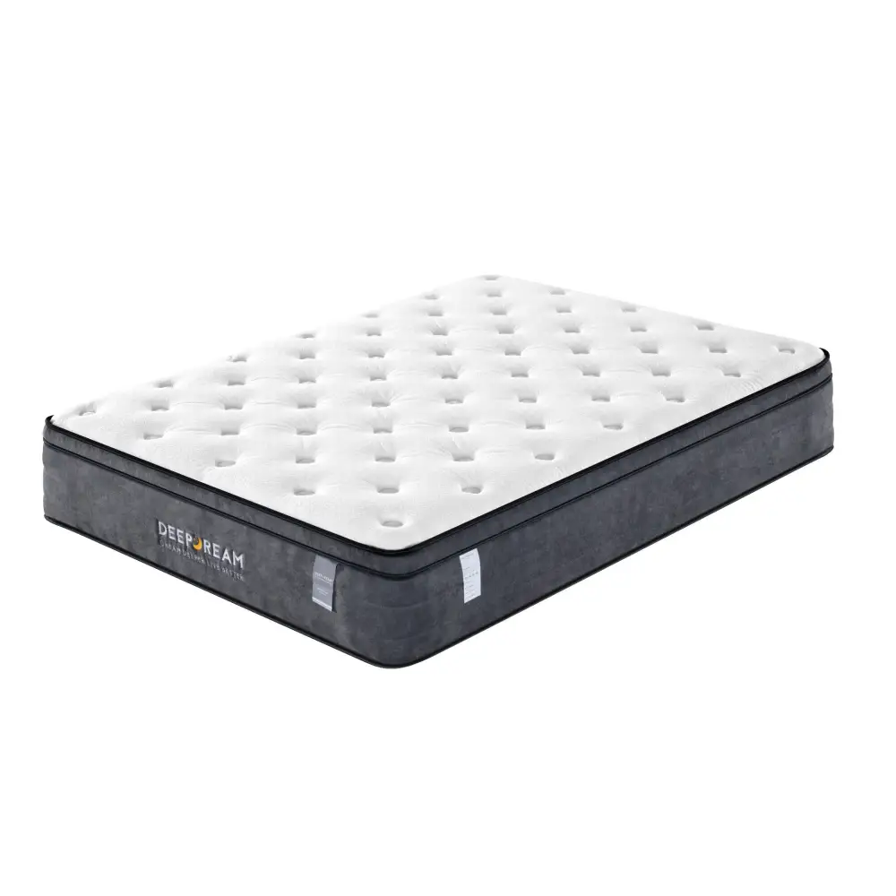 Eurotop Mattress 5 Zone Pocket Spring Latex Foam 34cm - Double - Furniture > Mattresses