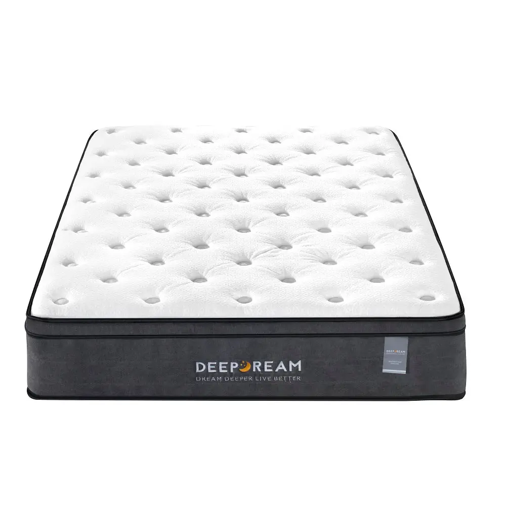 Eurotop Mattress 5 Zone Pocket Spring Latex Foam 34cm - Double - Furniture > Mattresses