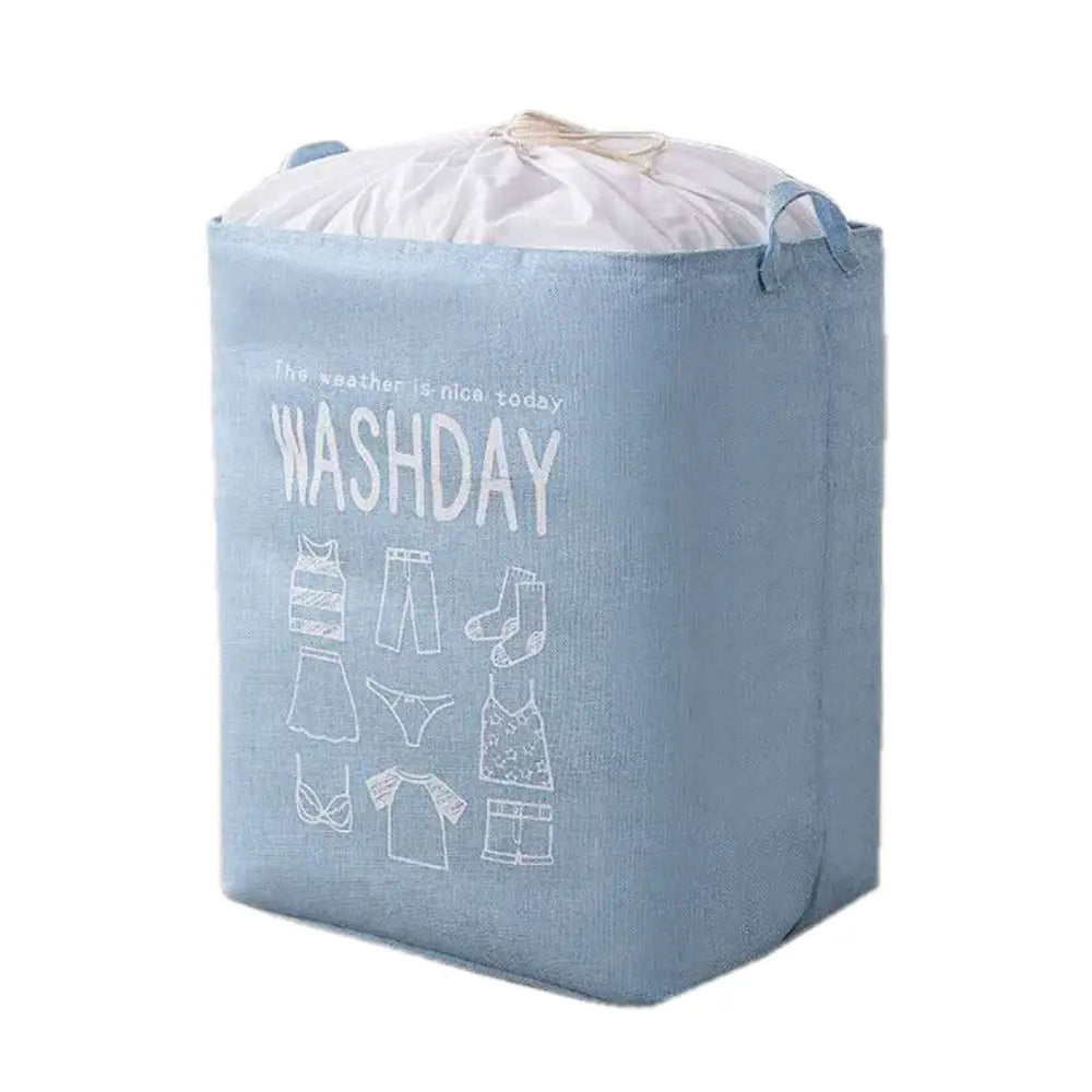Ex-Large Capacity Collapsible Laundry Basket Foldable Washing Bin Hamper Linen (Blue) - Home & Garden > Laundry &