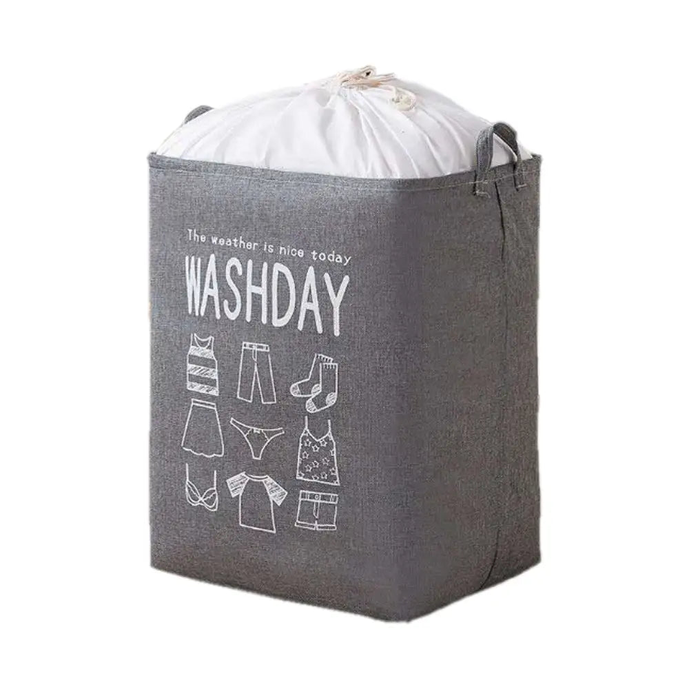 Ex-Large Capacity Collapsible Laundry Basket Foldable Washing Bin Hamper Linen (Grey) - Home & Garden > Laundry &