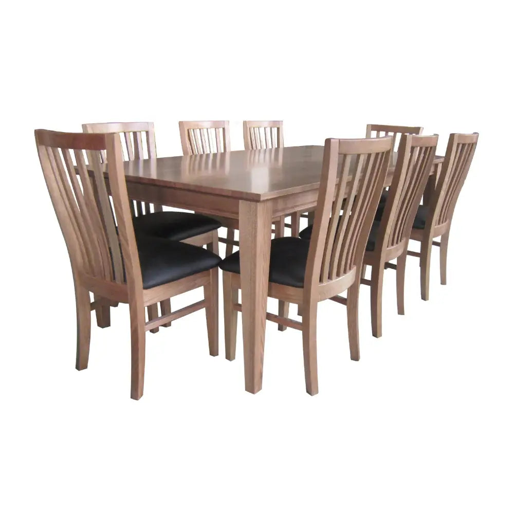 Fairmont 210cm Dining Table Solid Tasmanian Oak Timber Wood Smoke - Furniture > Dining