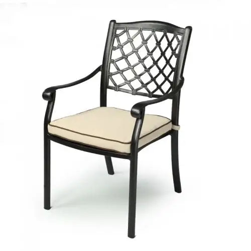 Fiji Metal Outdoor Dining chair with cushions (1 pair) - Furniture > Outdoor