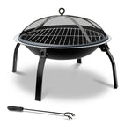Fire Pit BBQ Charcoal Grill Smoker Portable Outdoor Camping Garden Pits 30’’ - Home & Garden > Firepits > Fire Pits