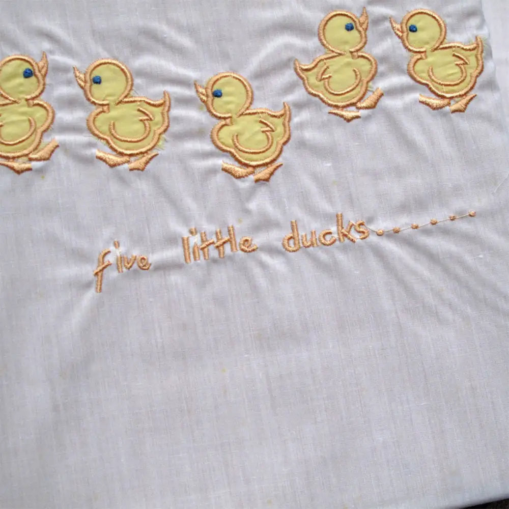 Five Little Ducks Embroidered Polyester Cotton Cot Size Sheet Set - Home & Garden > Bedding > Bed Sheets