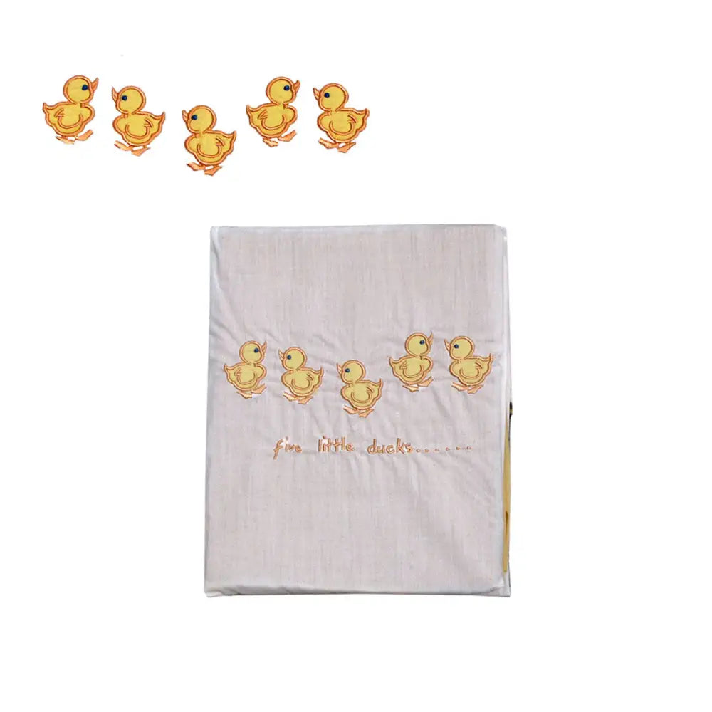 Five Little Ducks Embroidered Polyester Cotton Cot Size Sheet Set - Home & Garden > Bedding > Bed Sheets
