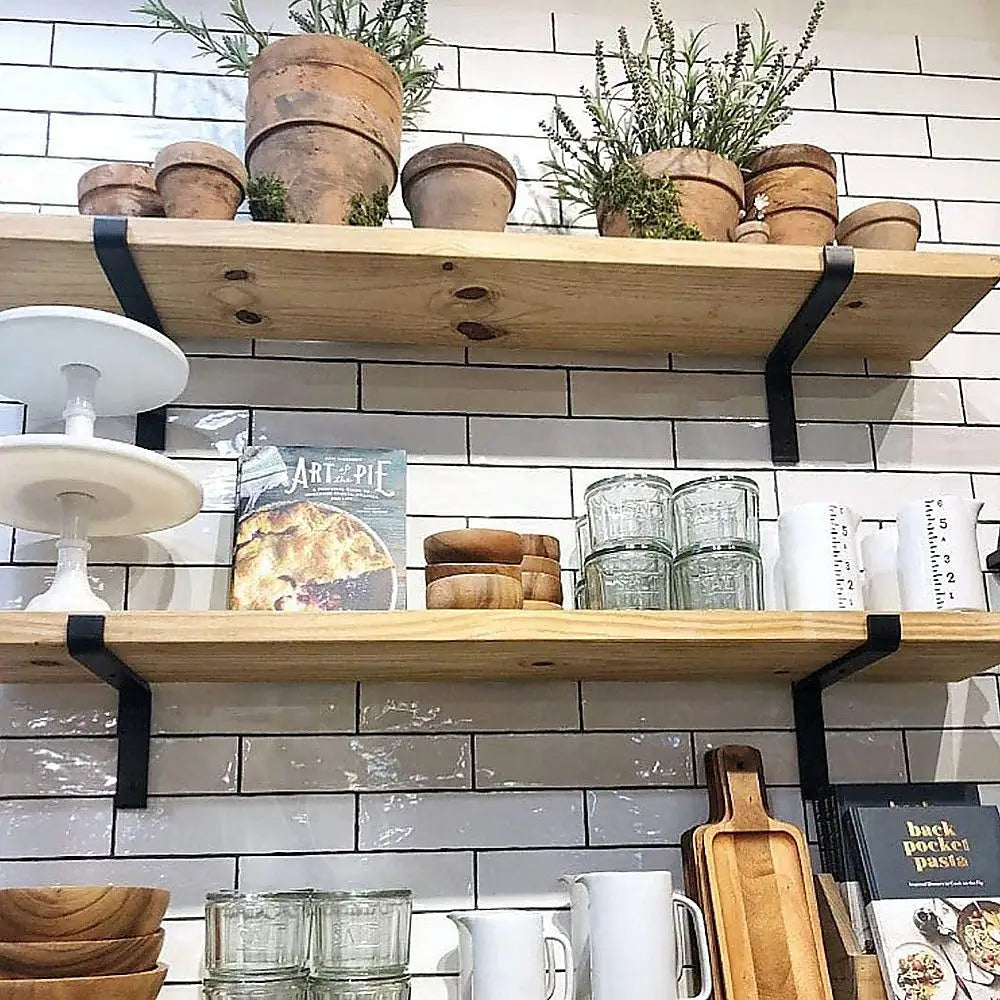 Floating Wall Shelf Brackets Heavy Duty Rustic Industrial 4-Pack - Furniture > Office