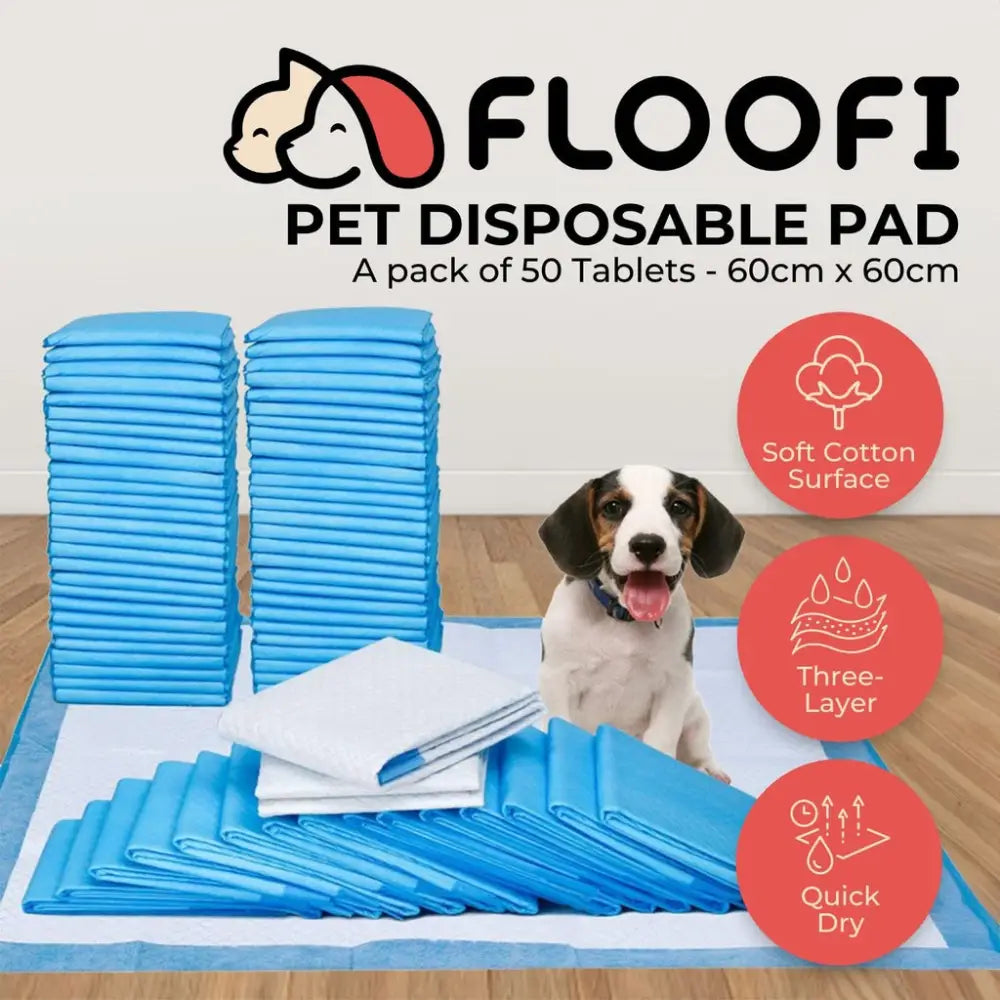 Floofi 100pcs Pet Training Pads Puppy Dog Toilet Pee Indoor Super Absorbent AU - Pet Care > Dog Supplies > Dog Training