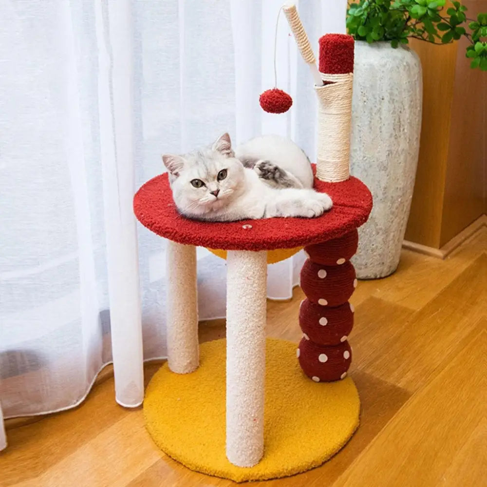 Floofi 130cm Tanghulu Plush Cat Condo Cat Tree Red Yellow - Pet Care > Toys > Cat Toys
