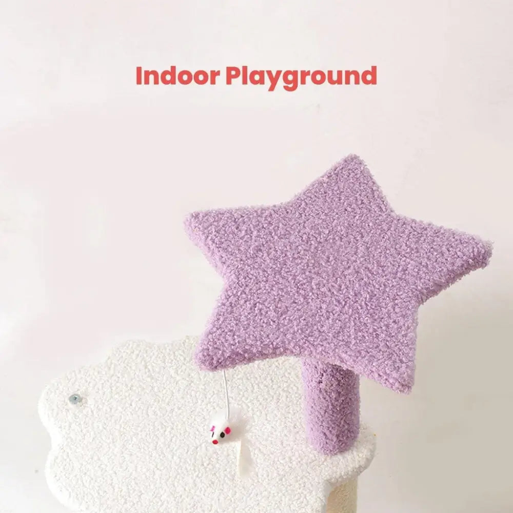 Floofi 61cm Galaxy Plush Scratching Post Cat Tree Pink Purple - Home & Garden > Wall Art > 3D Wall Art