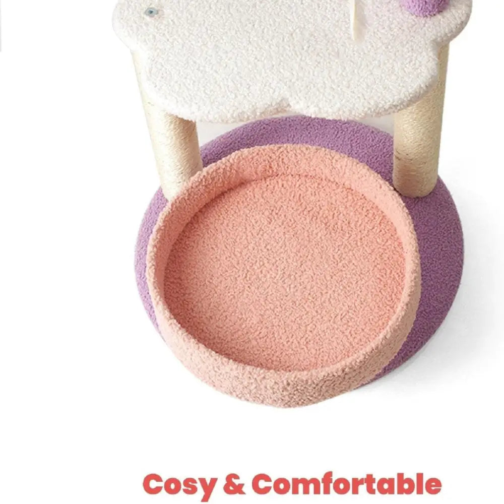 Floofi 61cm Galaxy Plush Scratching Post Cat Tree Pink Purple - Home & Garden > Wall Art > 3D Wall Art