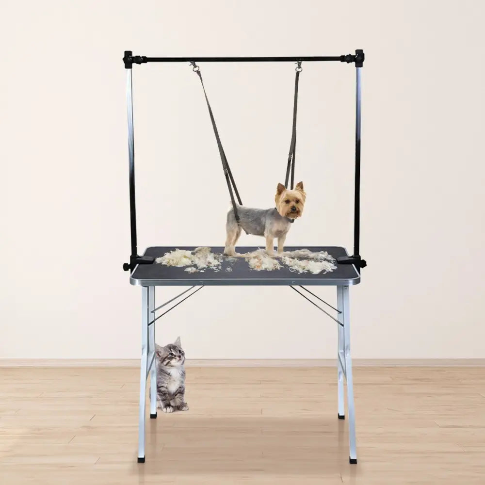 Floofi Pet Grooming Table 90cm Double Pole (Black) - Home & Garden > Shading > Umbrellas & Sunshades