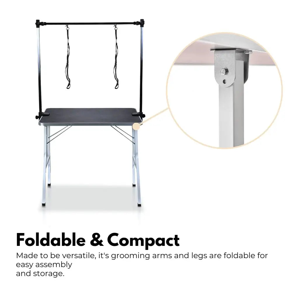 Floofi Pet Grooming Table 90cm Double Pole (Black) - Home & Garden > Shading > Umbrellas & Sunshades