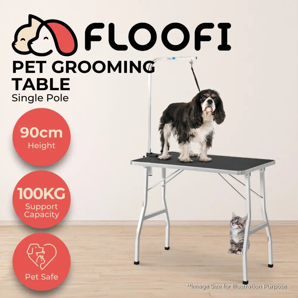Floofi Pet Grooming Table 90cm Single Pole (Black) - Home & Garden > Shading > Umbrellas & Sunshades