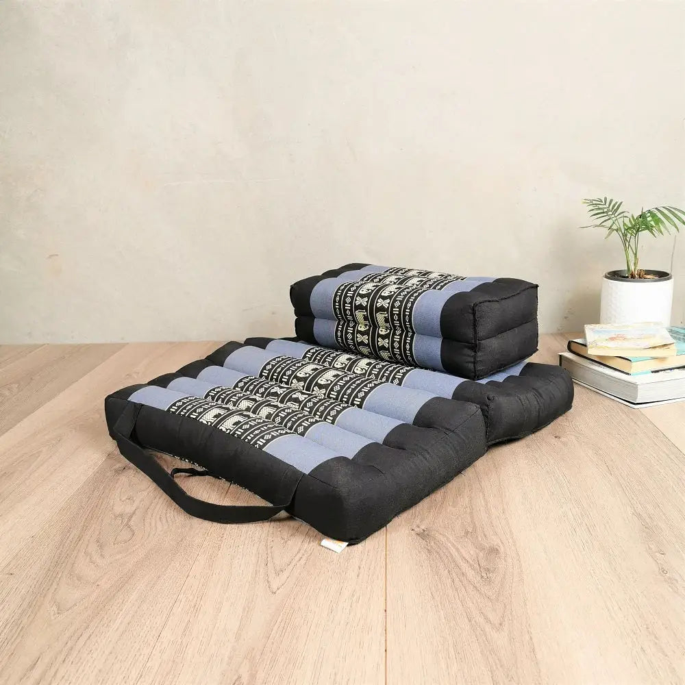 Foldable Meditation Cushion + Seating Block Set BlueEle - Home & Garden > Decor