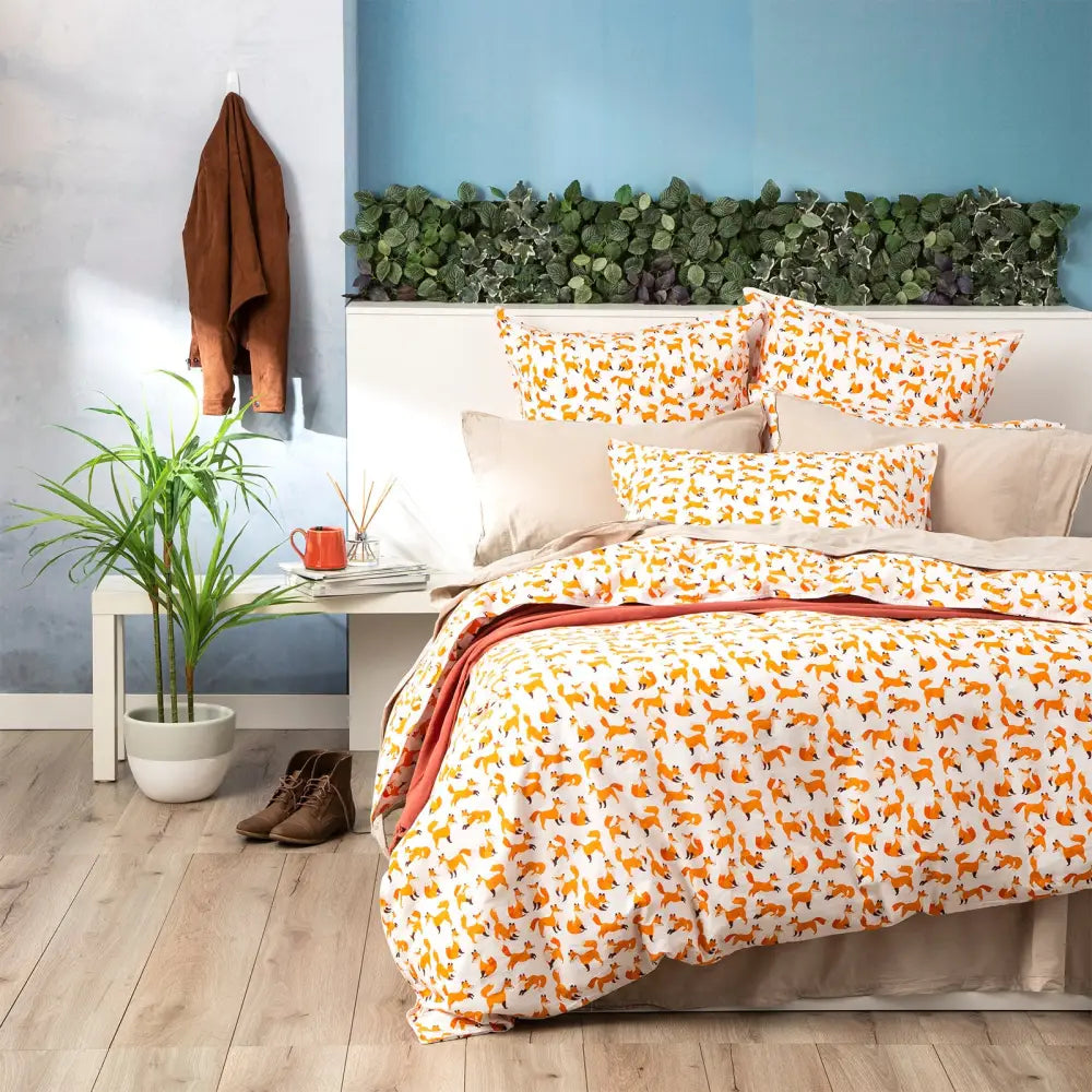 Fox European Vintage Washed Printed Cotton European Pillowcase by Renee Taylor - Home & Garden > Bedding > Pillowcases