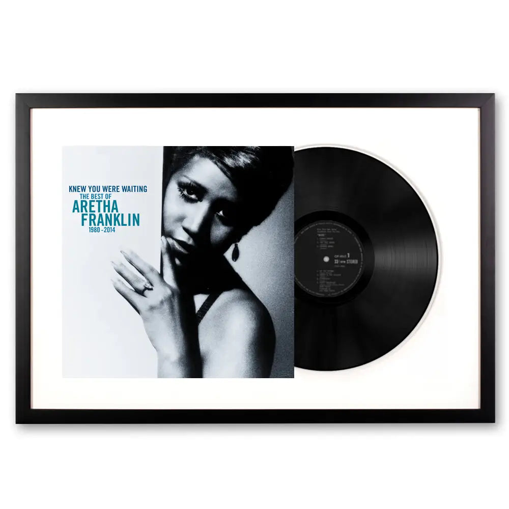 Framed Aretha Franklin Knew You Were Waiting: The Best of Aretha Franklin 1980-2014 Vinyl Album Art - Home & Garden >