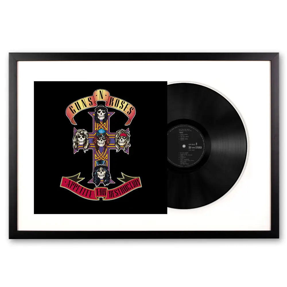 Framed Guns and Roses Appetite for Destruction Vinyl Album Art - Home & Garden > Wall Art