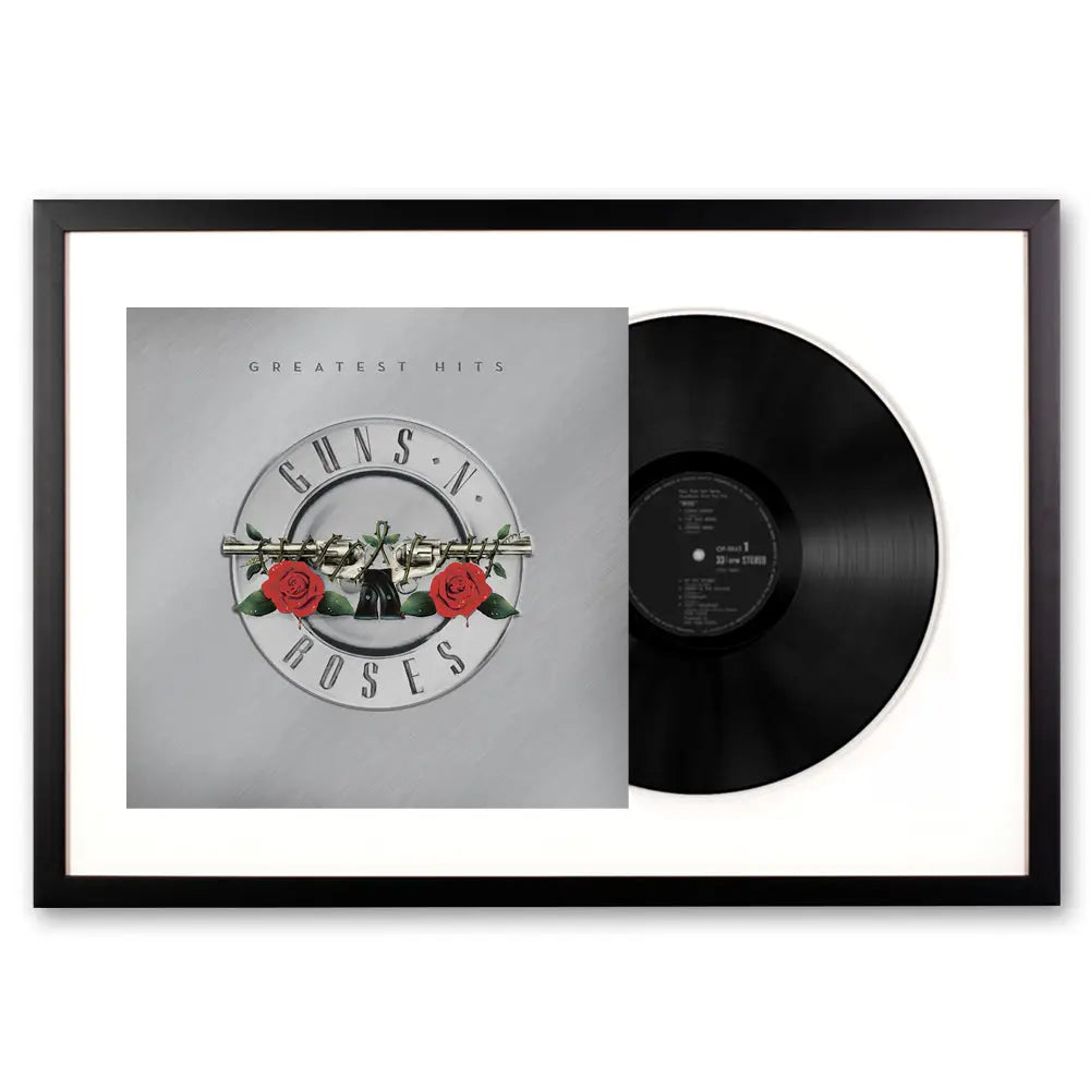 Framed Guns N Roses Greatest Hits - Double Vinyl Album Art - Home & Garden > Wall Art
