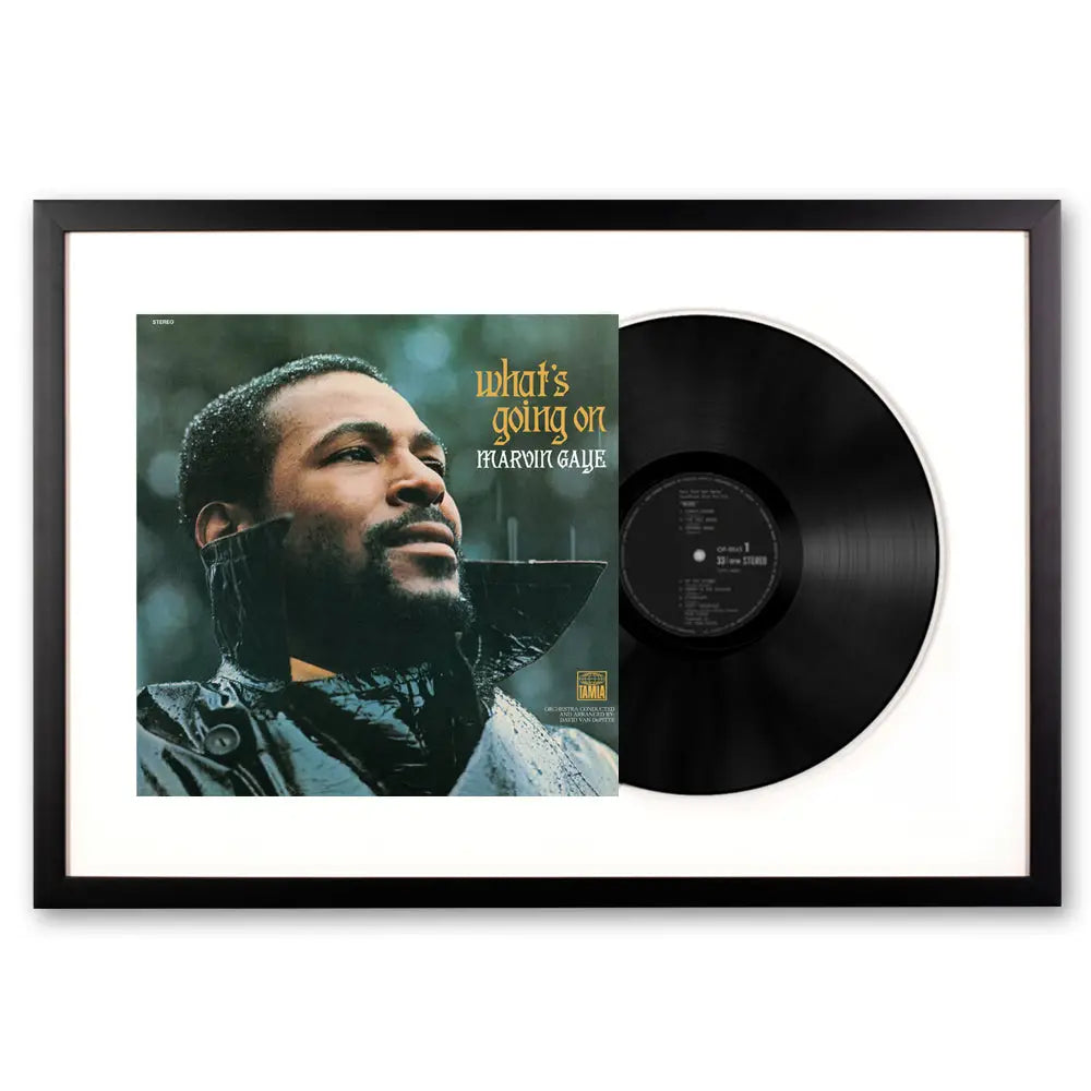 Framed Marvin Gaye What’s Going On - Vinyl Album Art - Home & Garden > Wall Art