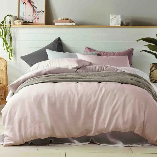 French Linen Peach Quilt Cover by Vintage Design Homeware King - Home & Garden > Bedding > Duvet Covers