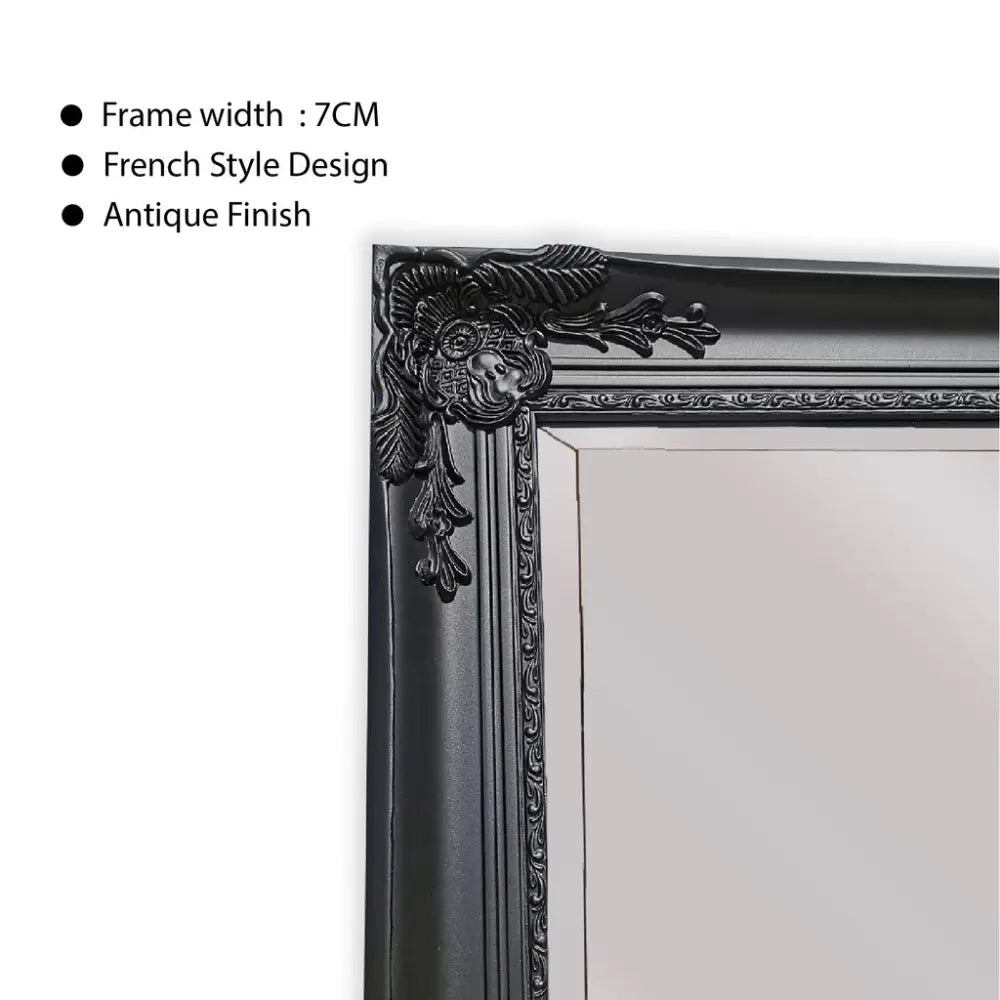 French Provincial Ornate Mirror - Black - Small 80cm x 110cm - Home & Garden > Decor
