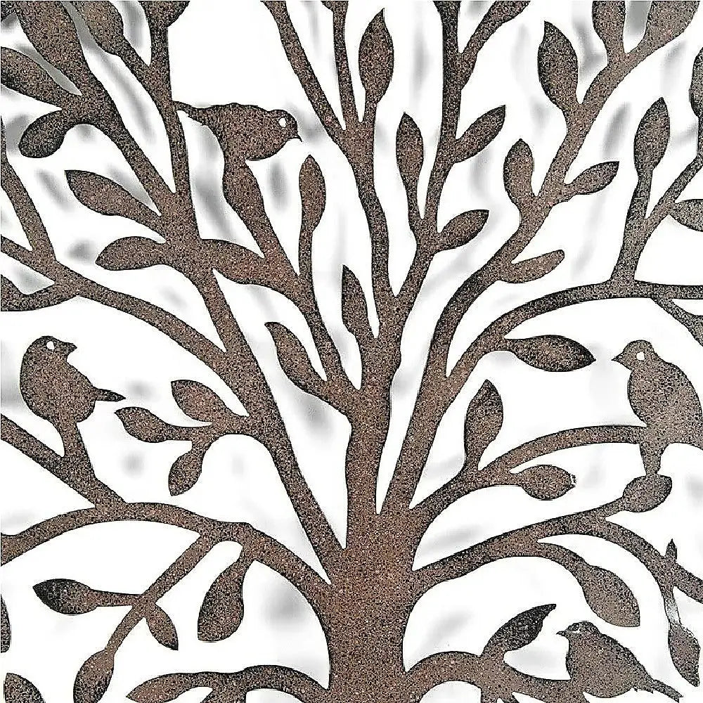 French Rustic 60cm Tree of Life & Birds Round Metal Wall Garden Art Sculpture - Home & Garden > Decor > Garden Ornaments