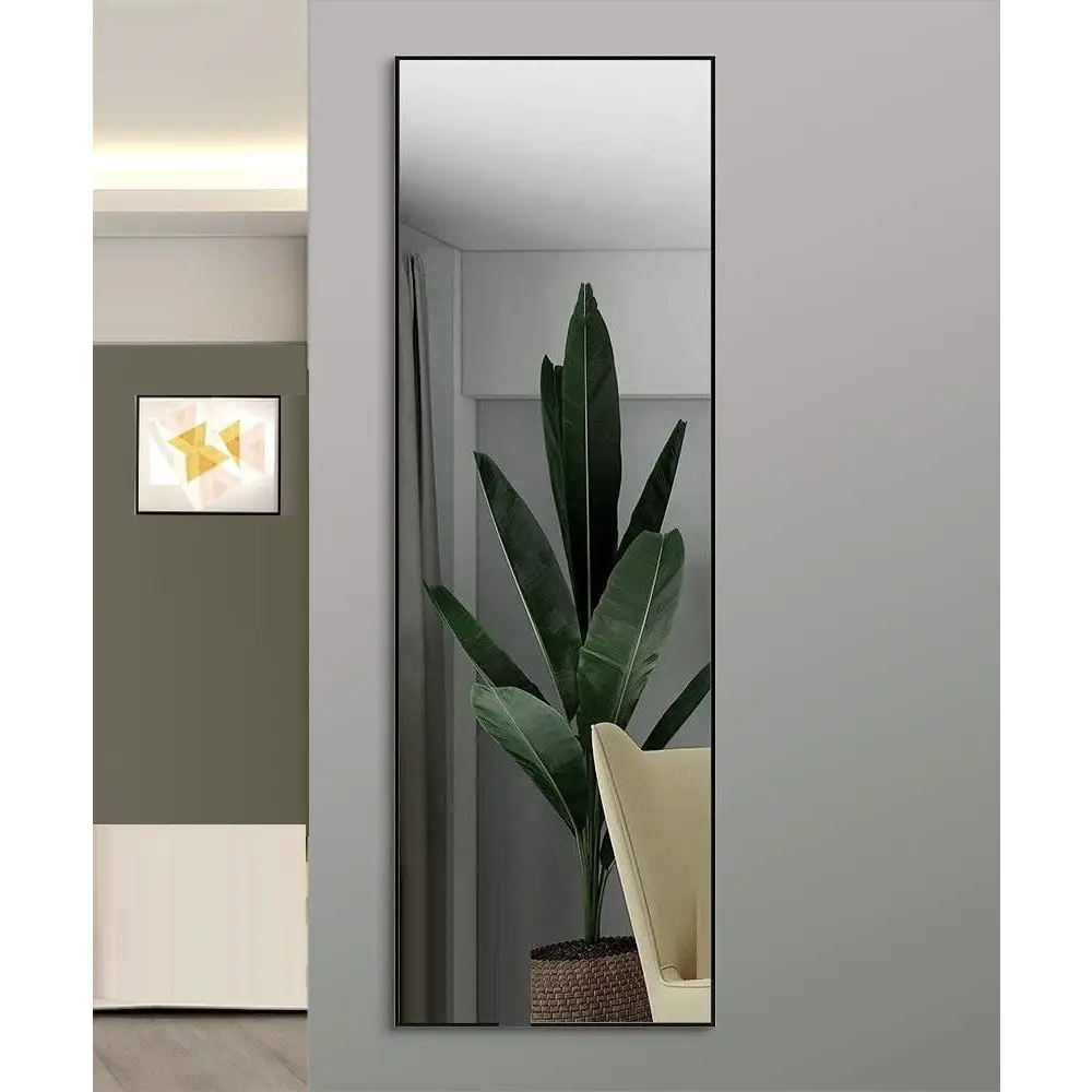 Full-Length Mirror Long Standing for Bedroom and Bathroom (106 x 35 cm Black) - Home & Garden > Decor > Mirrors