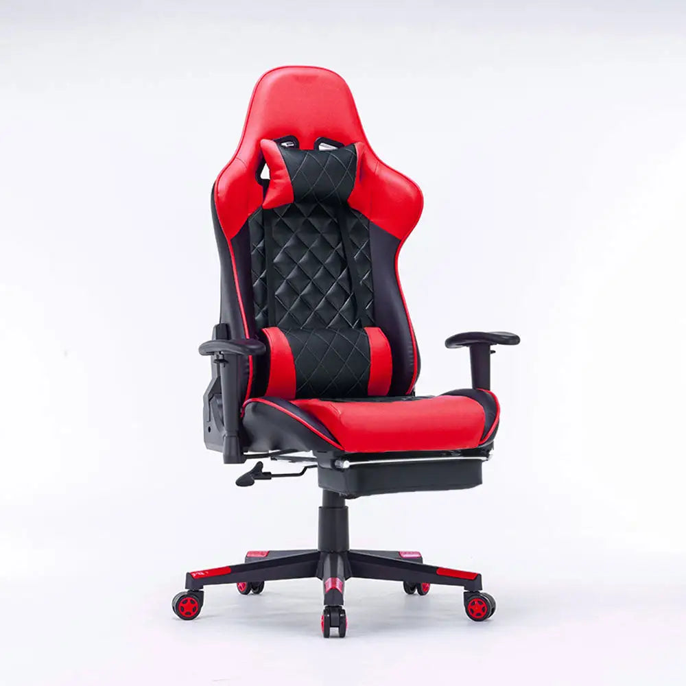 Gaming Chair Ergono Black REdmic Racing chair 165° Reclining Gaming Seat 3D Armrest Footrest - Furniture > Bar Stools