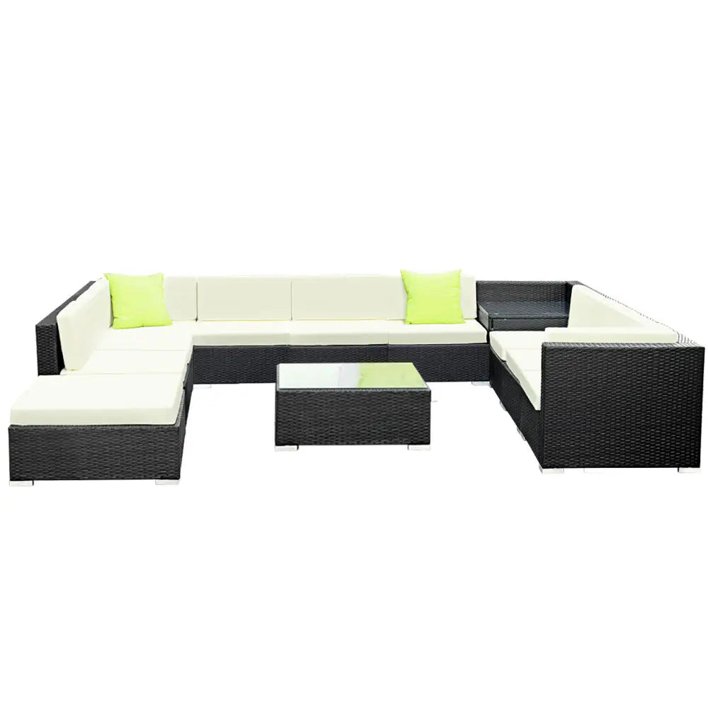 Gardeon 12PC Outdoor Furniture Sofa Set Wicker Garden Patio Lounge - Furniture > Outdoor