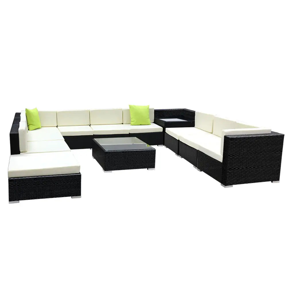 Gardeon 12PC Outdoor Furniture Sofa Set Wicker Garden Patio Lounge - Furniture > Outdoor
