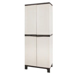 Gardeon 173cm Outdoor Storage Cabinet Box Lockable Cupboard Sheds Adjustable Rattan Beige - Home & Garden > Storage