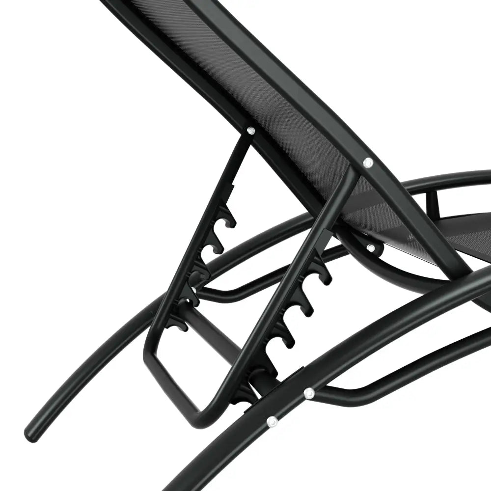 Gardeon 3PC Sun Lounge Outdoor Lounger Steel Table Chairs Patio Furniture Garden - Furniture > Outdoor