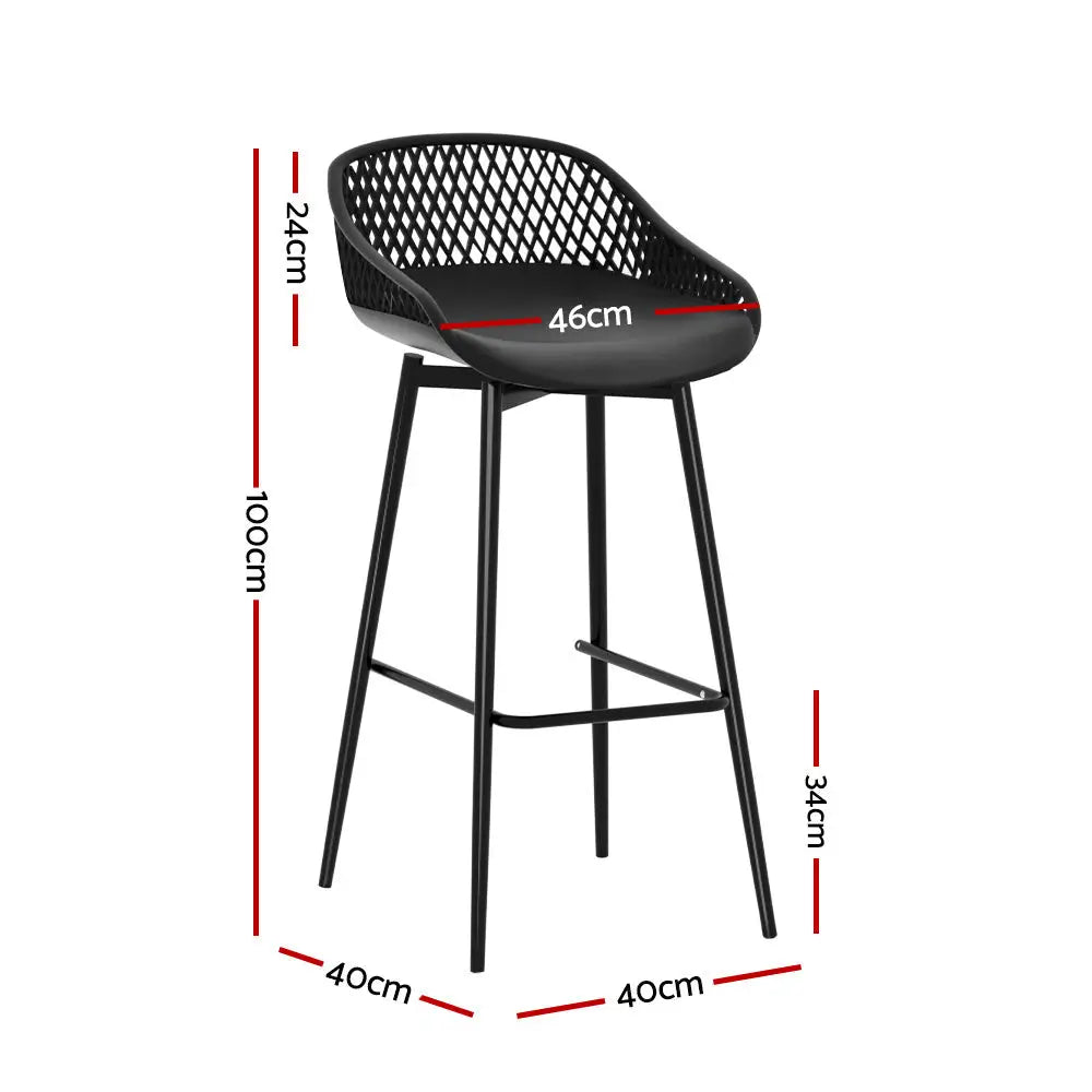 Gardeon 4-Piece Outdoor Bar Stools Plastic Metal Dining Chair Balcony - Furniture > Outdoor
