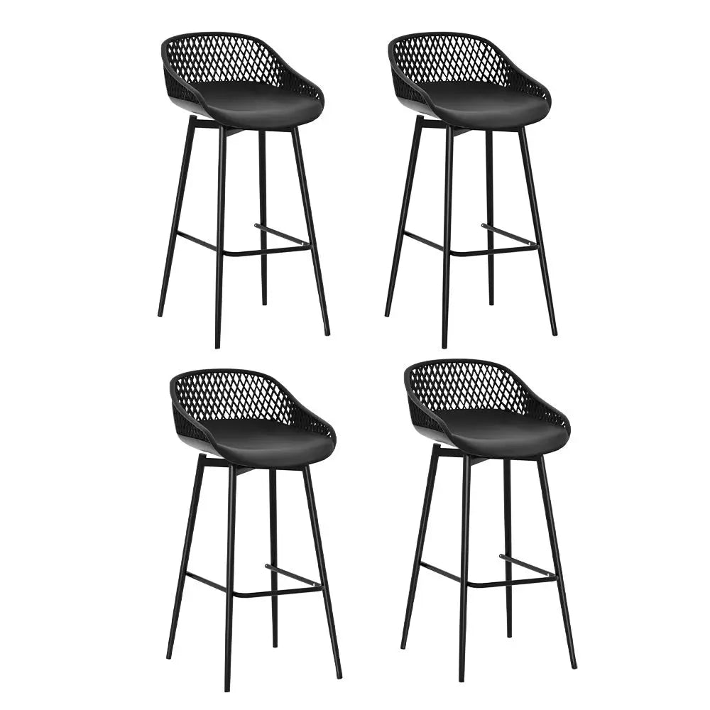 Gardeon 4-Piece Outdoor Bar Stools Plastic Metal Dining Chair Balcony - Furniture > Outdoor