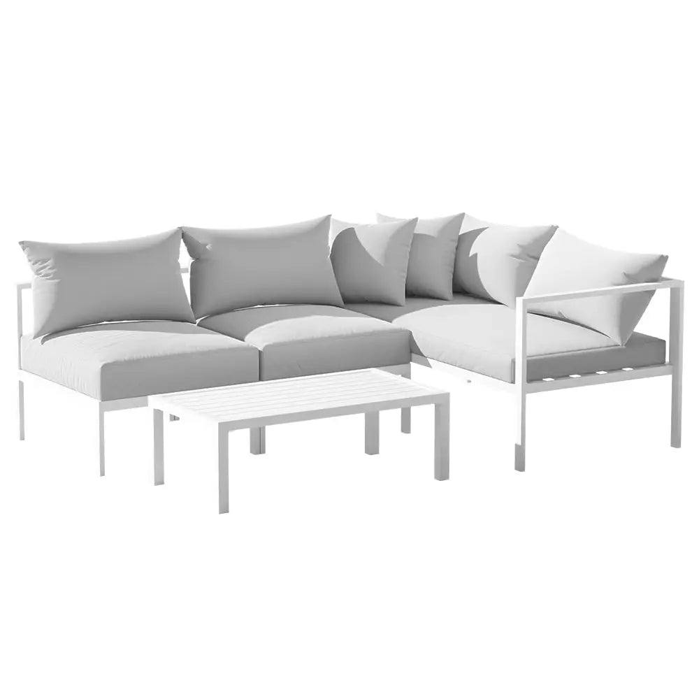 Gardeon 4 Seater Outdoor Sofa Set Aluminium Lounge Setting - Furniture > Outdoor > Outdoor Sofas & Lounge Sets