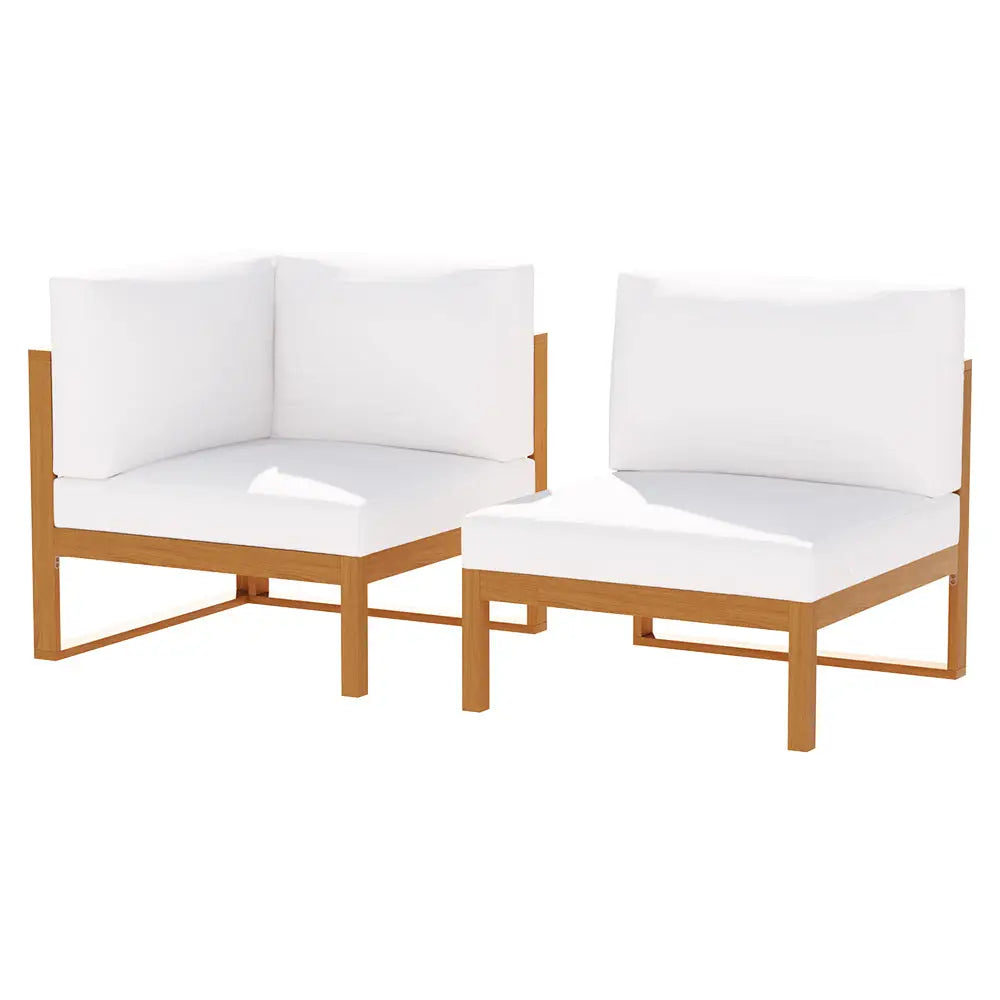 Gardeon 4-Seater Outdoor Sofa Set Wooden Lounge Setting 5PCS - Furniture > Outdoor